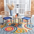 Safavieh Prenza 3Pc Rattan and Steel Lounger Set in Natural / Navy