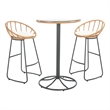 Safavieh Lersa 3Pc Rattan and Steel Lounger Set in Natural / Beige