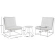 Safavieh Archie 3 Pc Steel and Fabric Living Set in White / Beige