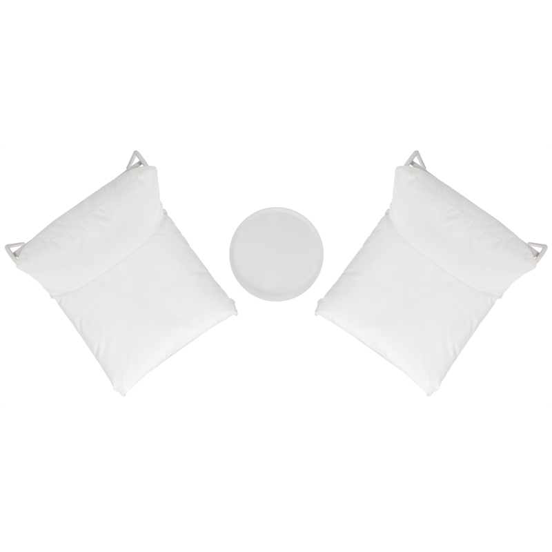 Safavieh Archie 3 Pc Steel and Fabric Living Set in White / Beige