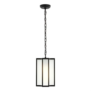 Safavieh Hyla 8 &quot Iron and Glass Outdoor Pendant in Black