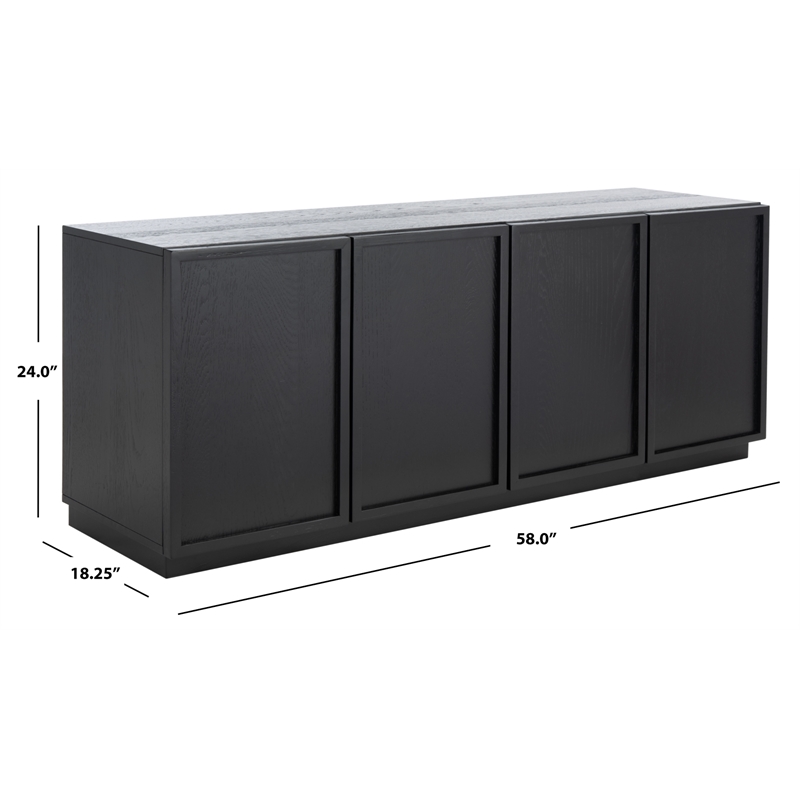 Safavieh Zeus 4 Door Wood Media Stand  in Black