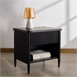 Safavieh Shelbie 1 Drawer Reeded Wood Nightstand in Black