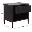 Safavieh Shelbie 1 Drawer Reeded Wood Nightstand in Black
