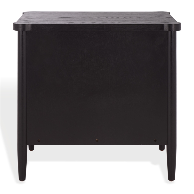 Safavieh Shelbie 1 Drawer Reeded Wood Nightstand in Black