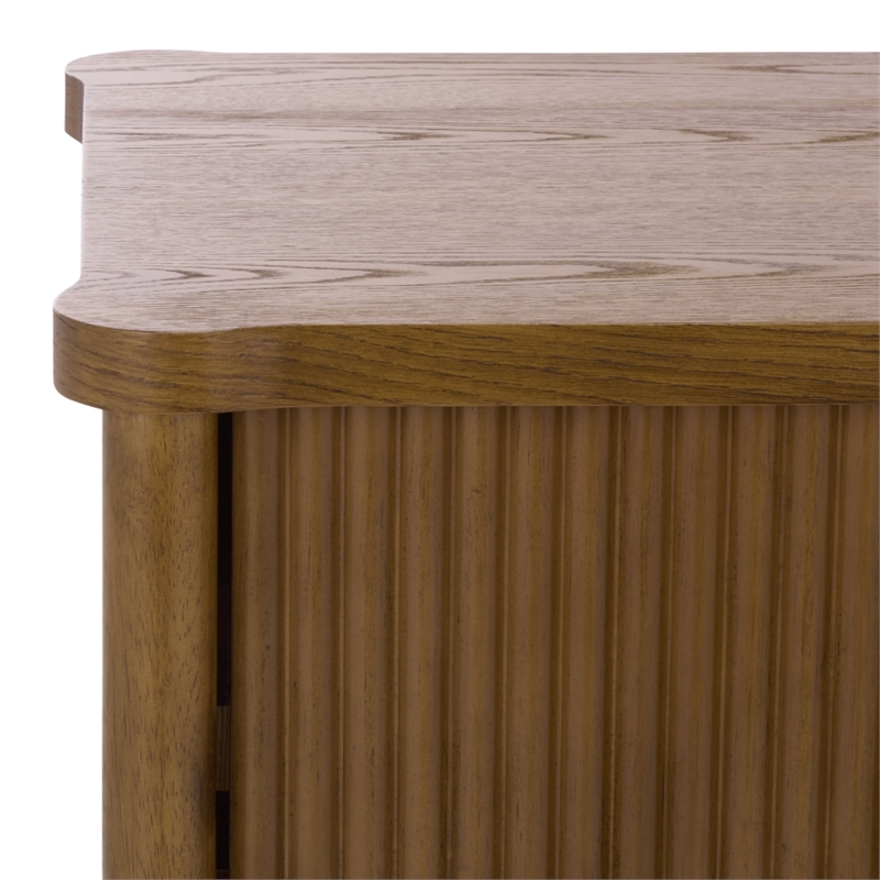 Safavieh Shelbie 1 Drawer Reeded Wood Nightstand in Oak