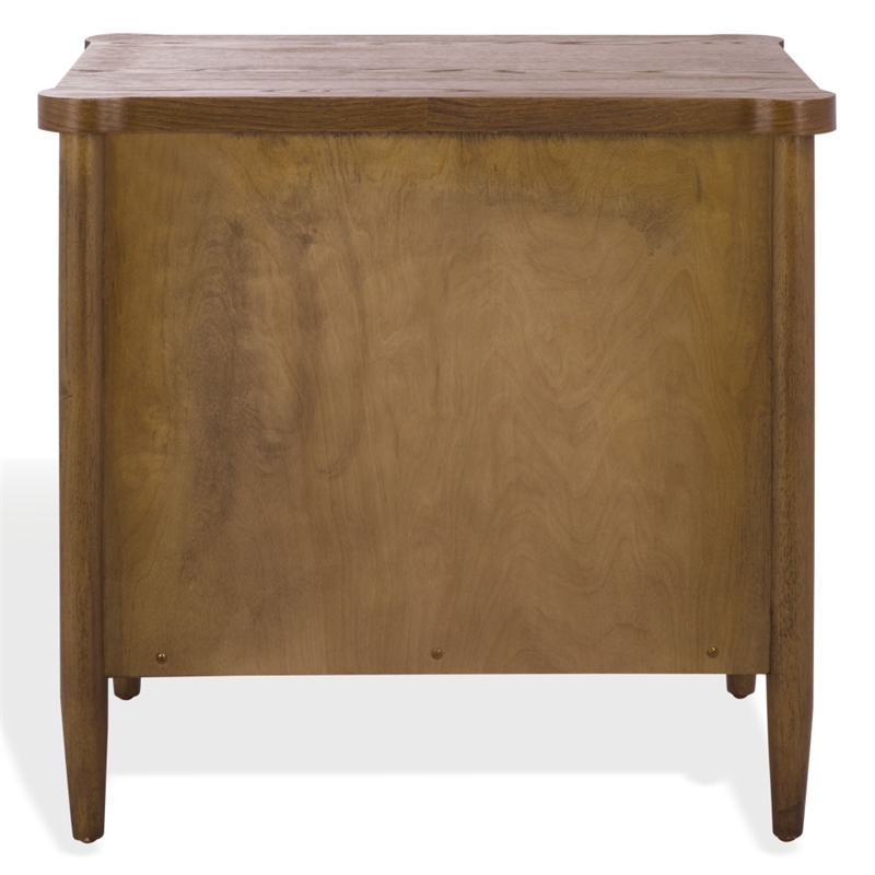 Safavieh Shelbie 1 Drawer Reeded Wood Nightstand in Oak