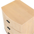 Safavieh Shelbie 3 Drawer Reeded Wood Nightstand in Oak / Black
