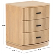 Safavieh Shelbie 3 Drawer Reeded Wood Nightstand in Oak / Black