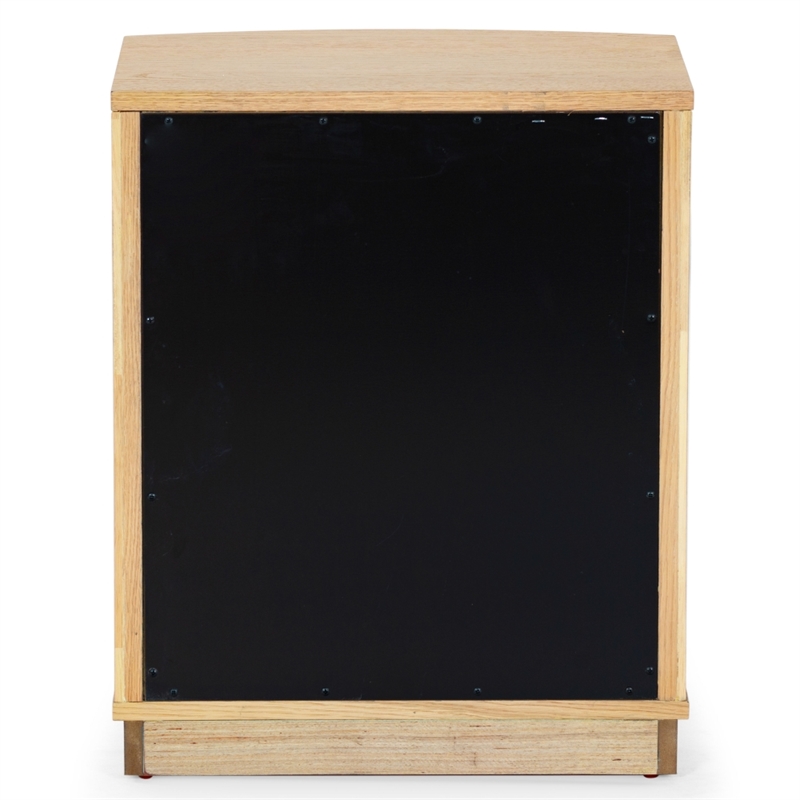 Safavieh Shelbie 3 Drawer Reeded Wood Nightstand in Oak / Black