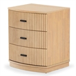 Safavieh Shelbie 3 Drawer Reeded Wood Nightstand in Oak / Black