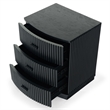 Safavieh Shelbie 3 Drawer Reeded Wood Nightstand in Black / Black