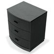 Safavieh Shelbie 3 Drawer Reeded Wood Nightstand in Black / Black