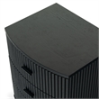 Safavieh Shelbie 3 Drawer Reeded Wood Nightstand in Black / Black
