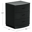 Safavieh Shelbie 3 Drawer Reeded Wood Nightstand in Black / Black