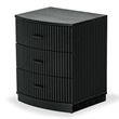 Safavieh Shelbie 3 Drawer Reeded Wood Nightstand in Black / Black