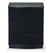 Safavieh Shelbie 3 Drawer Reeded Wood Nightstand in Black / Black