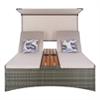 Safavieh Adora Rattan and Steel Double Daybed in Gray / Brown / Taupe