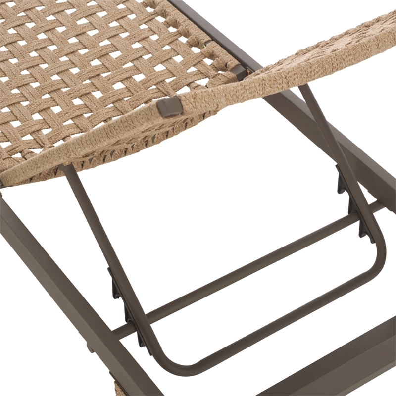 Safavieh Arthur Iron Lounge Chair in Gray / Tan