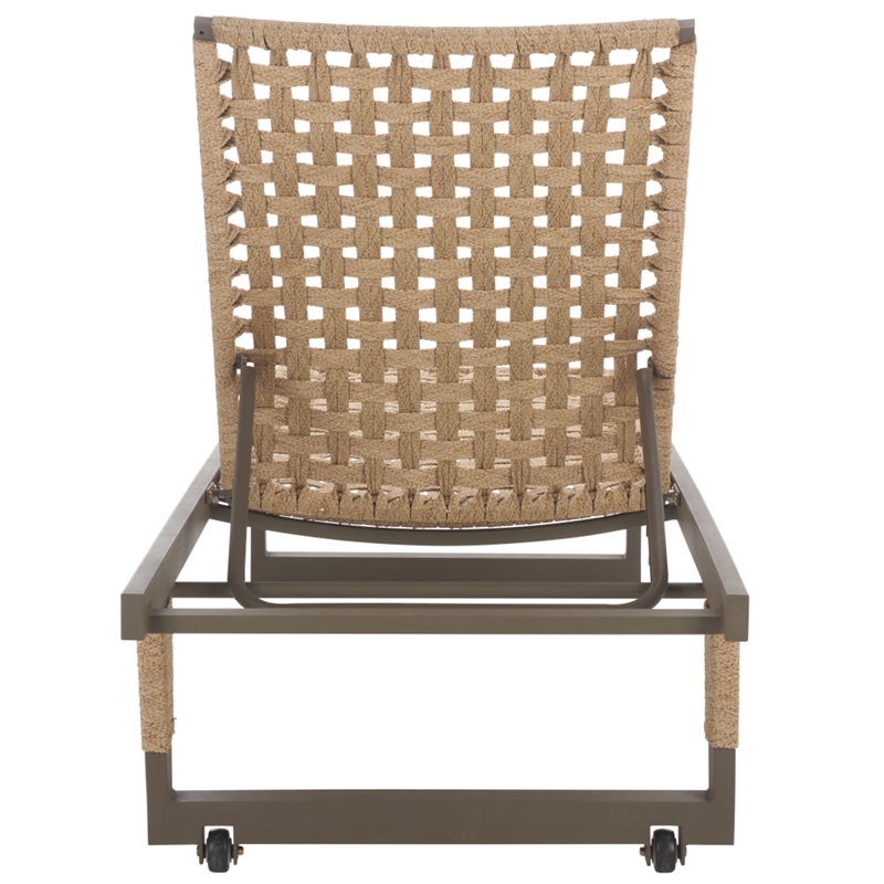 Safavieh Arthur Iron Lounge Chair in Gray / Tan