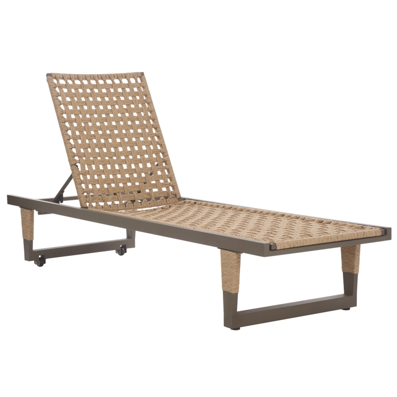 Safavieh Arthur Iron Lounge Chair in Gray / Tan