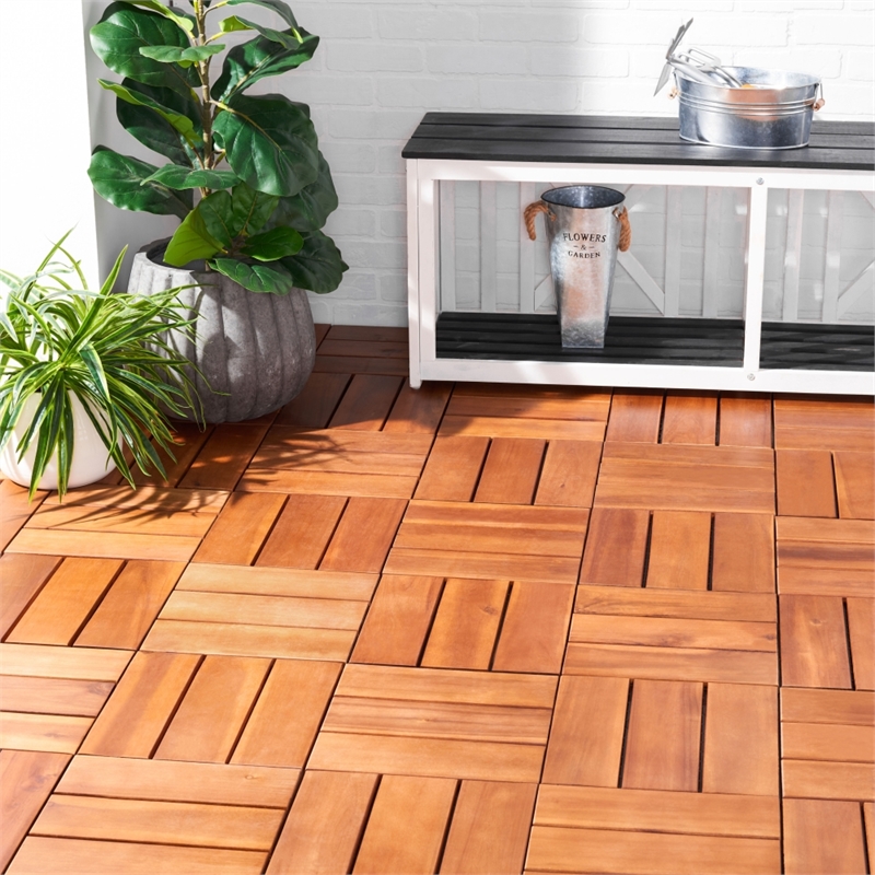 Safavieh Manila Wooden Floor Tile in Natural