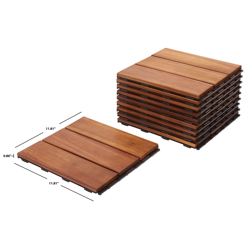 Safavieh Manila Wooden Floor Tile in Natural