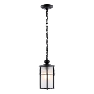 Safavieh Adisyn 7 &quot Iron and Aluminum and Glass Outdoor Pendant in Black