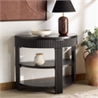 Safavieh Shelbie Reeded Half Moon Wood Console Table in Black / Black