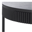 Safavieh Shelbie Reeded Half Moon Wood Console Table in Black / Black