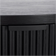 Safavieh Shelbie Reeded Half Moon Wood Console Table in Black / Black