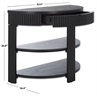 Safavieh Shelbie Reeded Half Moon Wood Console Table in Black / Black