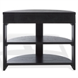 Safavieh Shelbie Reeded Half Moon Wood Console Table in Black / Black