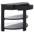 Safavieh Shelbie Reeded Half Moon Wood Console Table in Black / Black