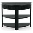 Safavieh Shelbie Reeded Half Moon Wood Console Table in Black / Black