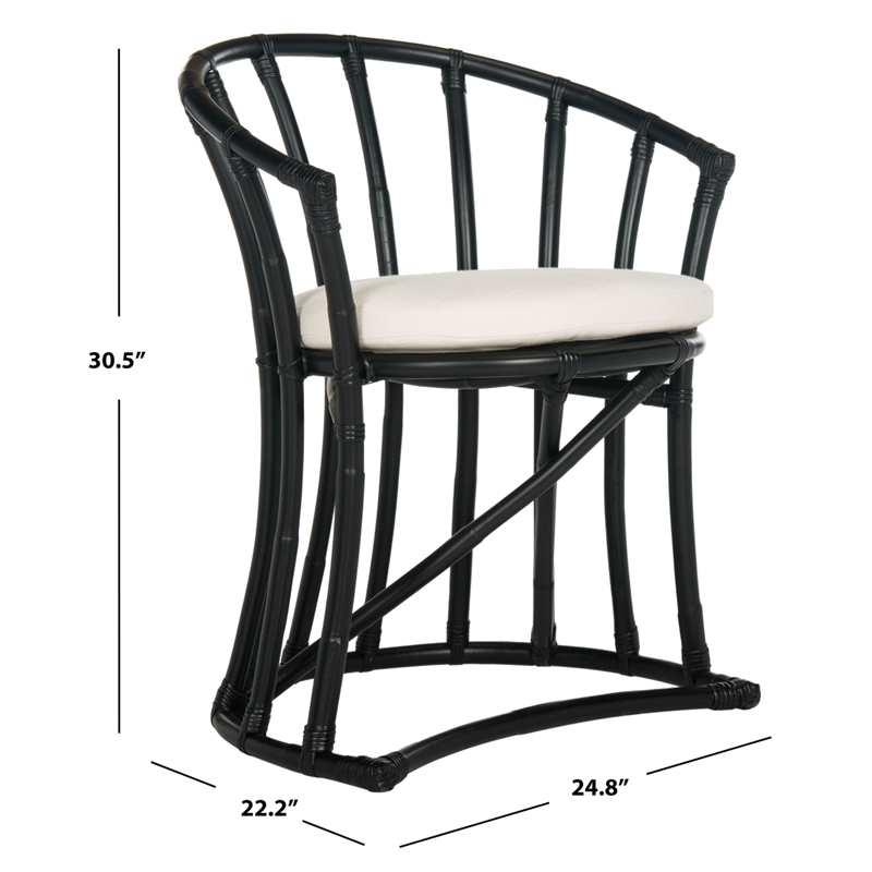 Safavieh Bates Wood Accent Chair in White / Black