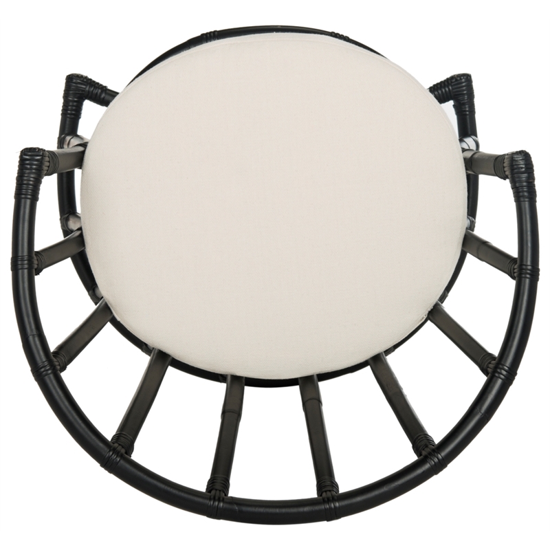 Safavieh Bates Wood Accent Chair in White / Black