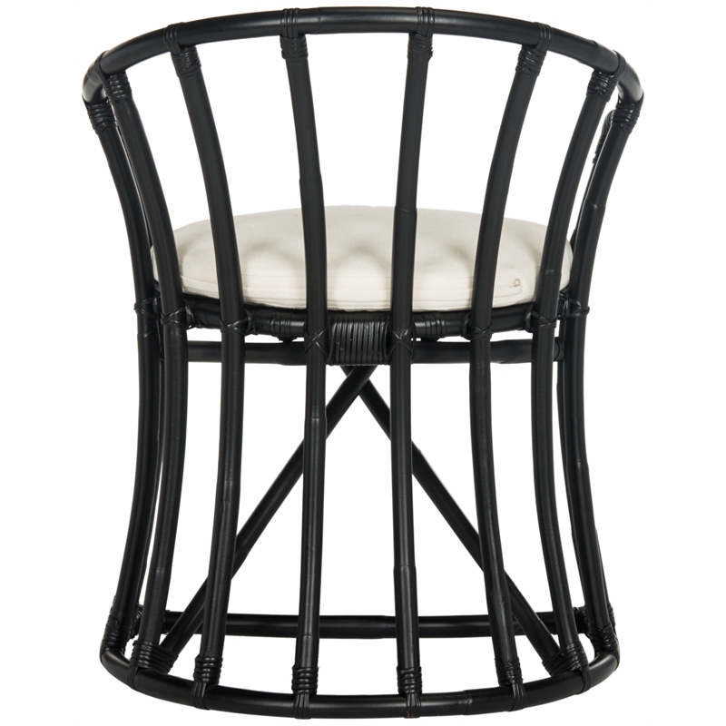 Safavieh Bates Wood Accent Chair in White / Black