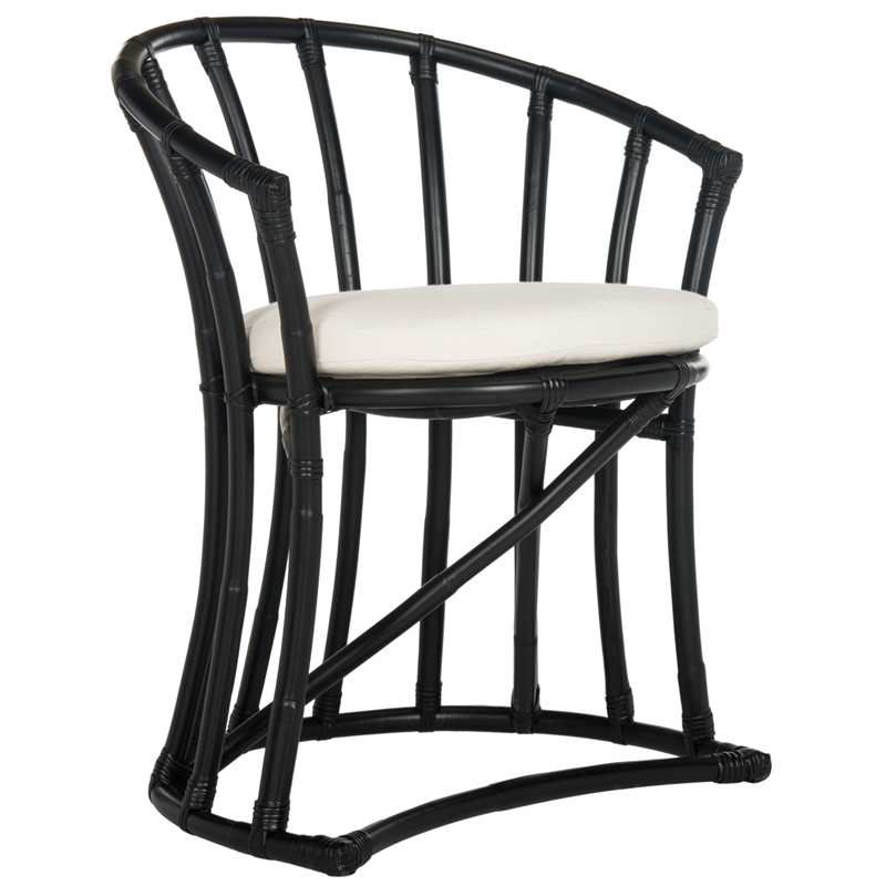 Safavieh Bates Wood Accent Chair in White / Black