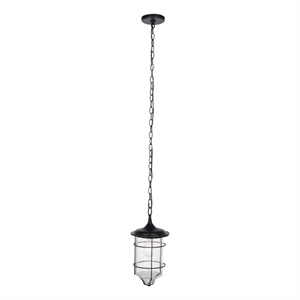 Safavieh Rueda 8.2 &quot Steel and Glass Outdoor Pendant in Bronze