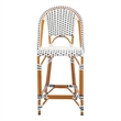 Safavieh California Metal Counter Stool in White / Navy