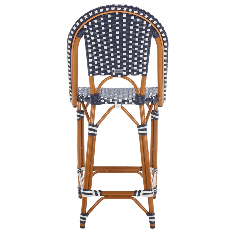 Safavieh California Metal Counter Stool in Navy / White