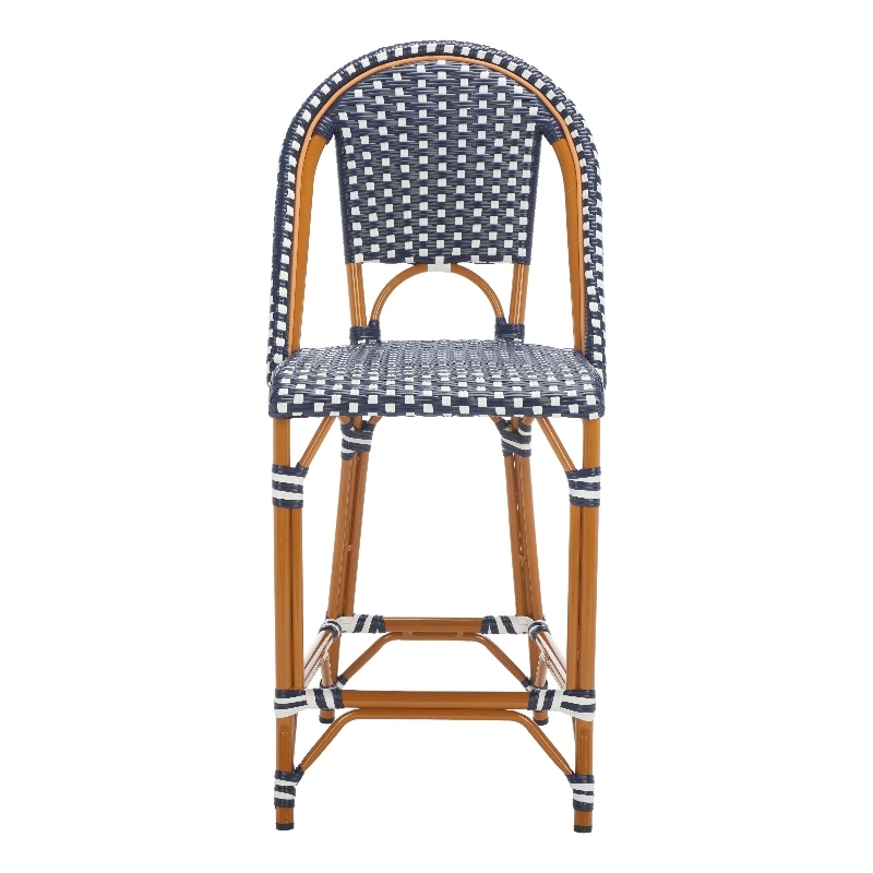 Safavieh California Metal Counter Stool in Navy / White