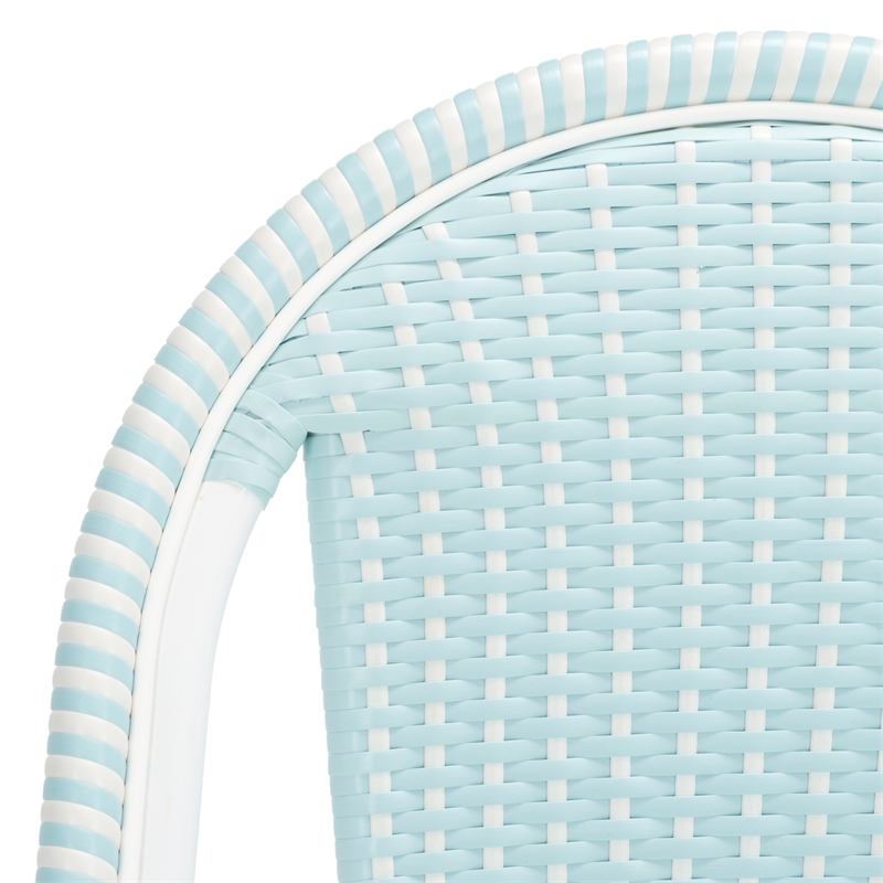Safavieh California Metal Counter Stool in Baby Blue / White