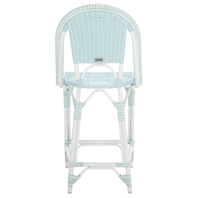 Safavieh California Metal Counter Stool in Baby Blue / White