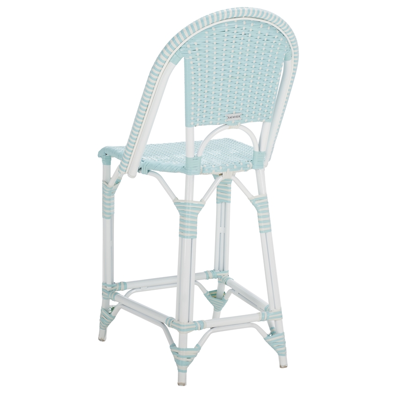 Safavieh California Metal Counter Stool in Baby Blue / White