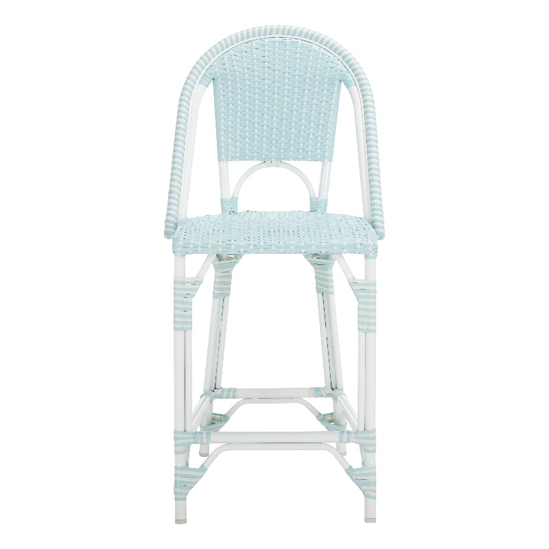 Safavieh California Metal Counter Stool in Baby Blue / White
