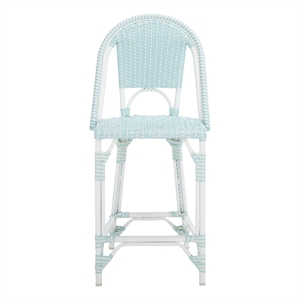Safavieh California Metal Counter Stool in Baby Blue / White