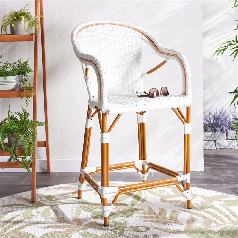 Safavieh California Metal Counter Stool w/ Arm  in White