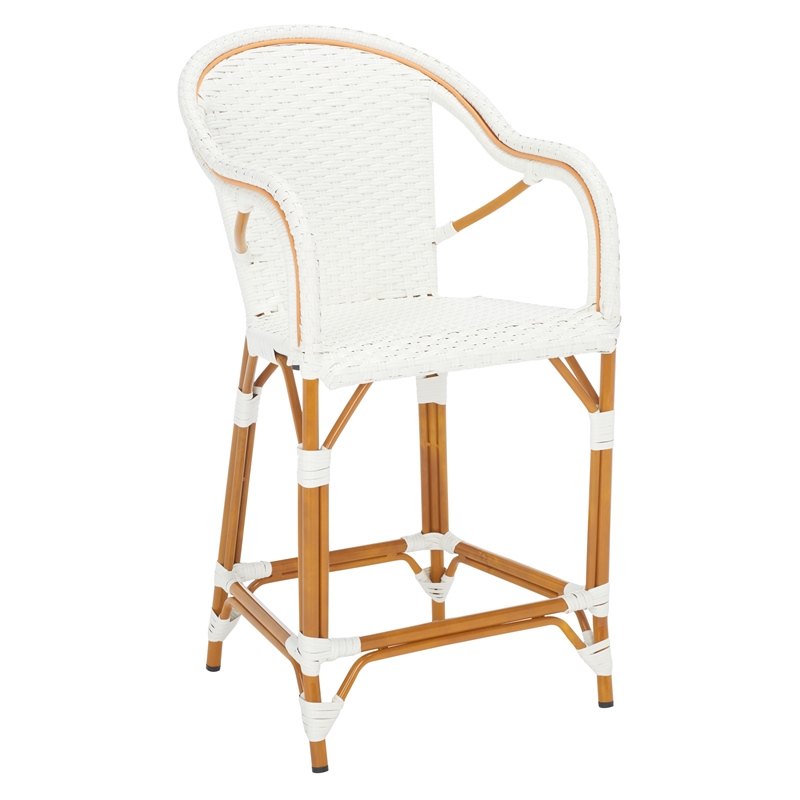 Safavieh California Metal Counter Stool w/ Arm  in White